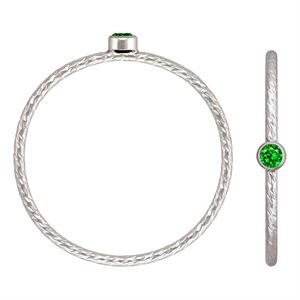 2mm Green 3A CZ Sparkle Stack Ring Size 6 AT