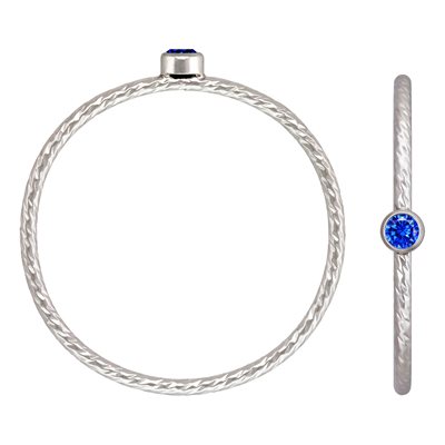 2mm Sapphire 3A CZ Sparkle Ring Size 6 AT 2mm Sapphire 3A CZ Sparkle Ring Size 6 AT