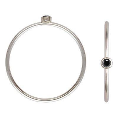 2mm Black 3A CZ Stacking Ring Size 7 AT 2mm Black 3A CZ Stacking Ring Size 7 AT