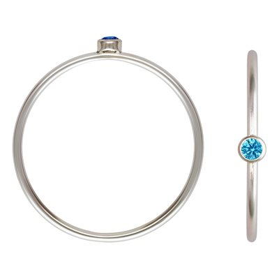 2mm Swiss Blue 3A CZ Stacking Ring Size 7 AT