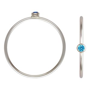 2mm Swiss Blue 3A CZ Stacking Ring Size 7 AT