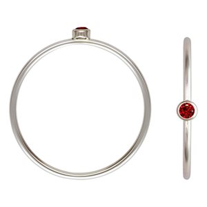 2mm Garnet 3A CZ Stacking Ring Size 7 AT