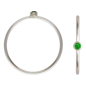2mm Green 3A CZ Stacking Ring Size 7 AT