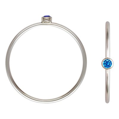 2mm Aqua Blue 3A CZ Stacking Ring Size 7 AT 2mm Aqua Blue 3A CZ Stacking Ring Size 7 AT