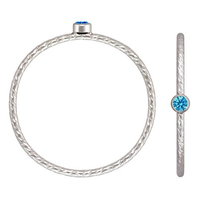 2mm Swiss Blue 3A CZ Sparkle Ring Sz 7 AT 2mm Swiss Blue 3A CZ Sparkle Ring Sz 7 AT