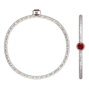 2mm Garnet 3A CZ Sparkle Stack Ring Sz 7 AT