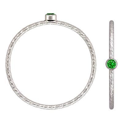 2mm Green 3A CZ Sparkle Stack Ring Sz 7 AT 2mm Green 3A CZ Sparkle Stack Ring Sz 7 AT