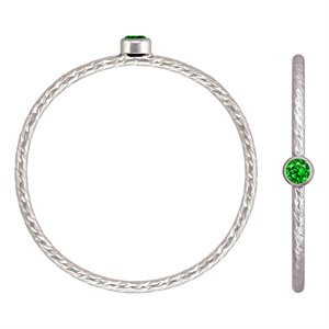 2mm Green 3A CZ Sparkle Stack Ring Sz 7 AT