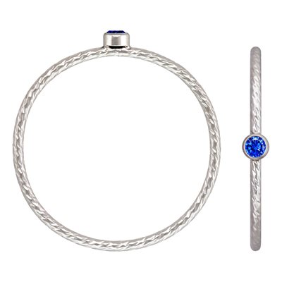 2mm Sapphire 3A CZ Sparkle Ring Size 7 AT