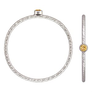 2mm Champagne 3A CZ Sparkle Ring Size 8 AT