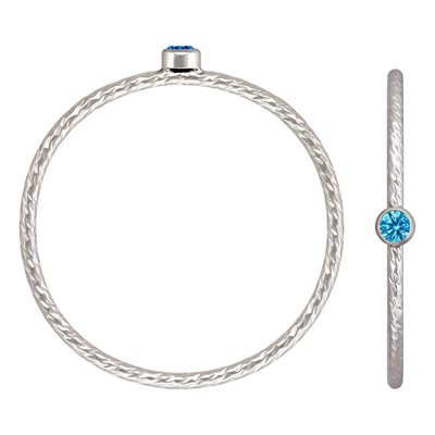 2mm Swiss Blue 3A CZ Sparkle Ring Sz 8 AT 2mm Swiss Blue 3A CZ Sparkle Ring Sz 8 AT