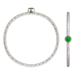 2mm Green 3A CZ Sparkle Stack Ring Sz 8 AT