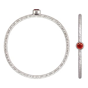 2mm Ruby 3A CZ Sparkle Stack Ring Sz 8 AT