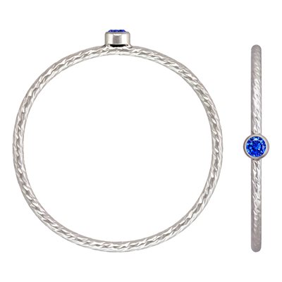 2mm Sapphire 3A CZ Sparkle Ring Size 8 AT