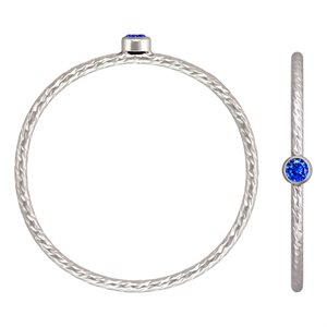 2mm Sapphire 3A CZ Sparkle Ring Size 8 AT