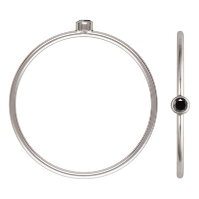 2mm Black 3A CZ Stacking Ring Size 9 AT 2mm Black 3A CZ Stacking Ring Size 9 AT