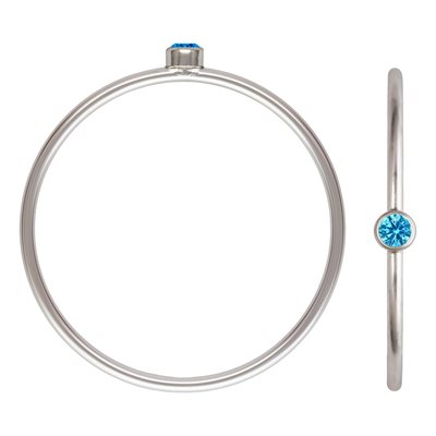 2mm Swiss Blue 3A CZ Stacking Ring Size 9 AT
