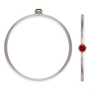 2mm Garnet 3A CZ Stacking Ring Size 9 AT