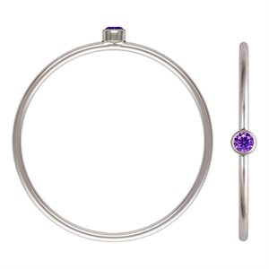 2mm Amethyst 3A CZ Stacking Ring Size 9 AT