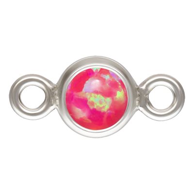 3.0mm Hot Pink Bello Opal Bezel Connector AT