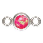 3.0mm Hot Pink Bello Opal Bezel Connector AT