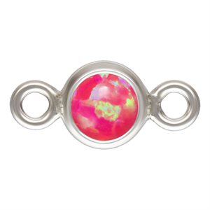 3.0mm Hot Pink Bello Opal Bezel Connector AT
