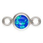 3.0mm Blue Bello Opal Bezel Connector AT