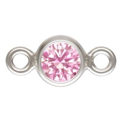 3.0mm Pink 3A CZ Bezel Connector AT 3.0mm Pink 3A CZ Bezel Connector AT