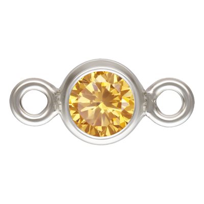 3.0mm Champagne 3A CZ Bezel Connector AT