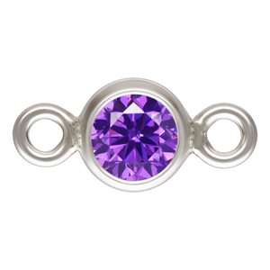 3.0mm Amethyst 3A CZ Bezel Connector AT