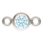 3.0mm Aquamarine 3A CZ Bezel Connector AT
