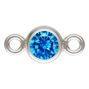 3.0mm Aqua Blue 3A CZ Bezel Connector AT