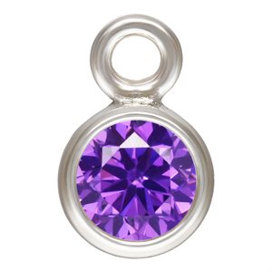 3.0mm Amethyst 3A CZ Bezel Drop AT