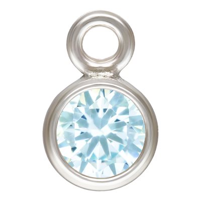 3.0mm Aquamarine 3A CZ Bezel Drop AT