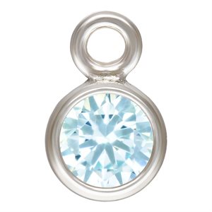 3.0mm Aquamarine 3A CZ Bezel Drop AT