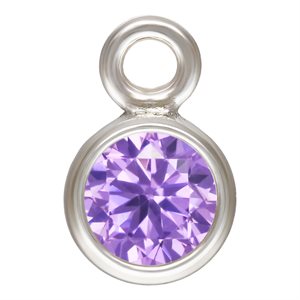 3.0mm Light Amethyst 3A CZ Bezel Drop AT