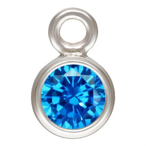 3.0mm Aqua Blue 3A CZ Bezel Drop AT