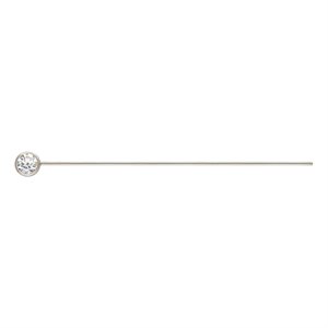 3.0mm White 3A CZ Bezel Headpin AT