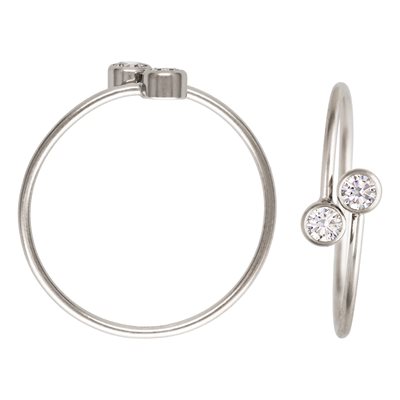 3mm White 3A CZ Adjustable Ring Size 8 AT