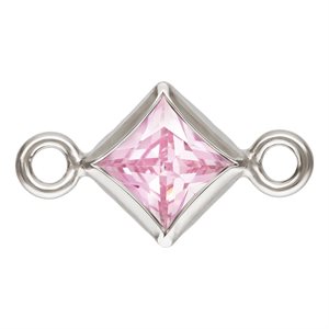3.0mm Pink 3A CZ Square Bezel Connector SPAT