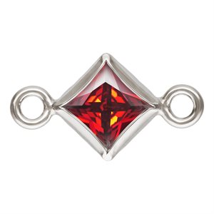 3.0mm Garnet 3A CZ Square Bezel Connector SPAT