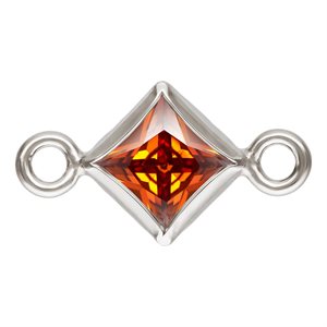 3.0mm Ruby 3A CZ Square Bezel Connector SPAT