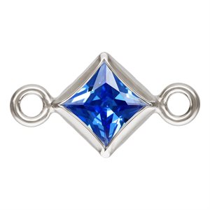 3.0mm Sapphire 3A CZ Square Bezel Connector SPAT