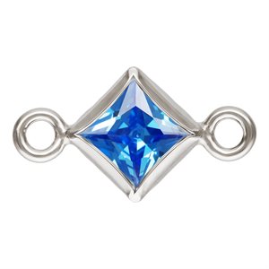 3.0mm Sapphire 3A CZ Square Bezel Connector SPAT