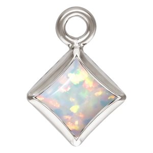3.0mm White Bello Opal Square Bezel Drop SPAT