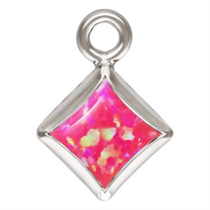 3.0mm Hot Pink Bello Opal Square Bezel Drop SPAT