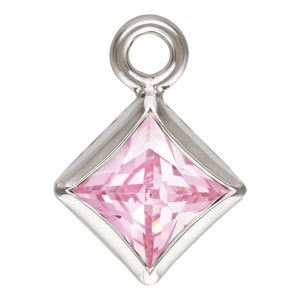 3.0mm Pink 3A CZ Square Bezel Drop SPAT