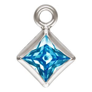 3.0mm Swiss Blue 3A CZ Square Bezel Drop SPAT