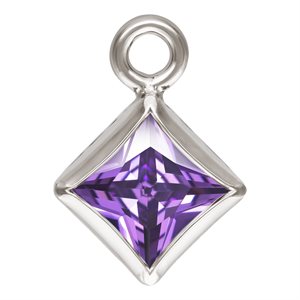 3.0mm Amethyst 3A CZ Square Bezel Drop SPAT