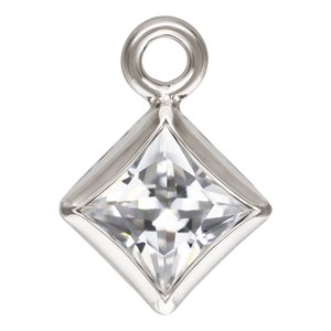 3.0mm White 3A CZ Square Bezel Drop SPAT